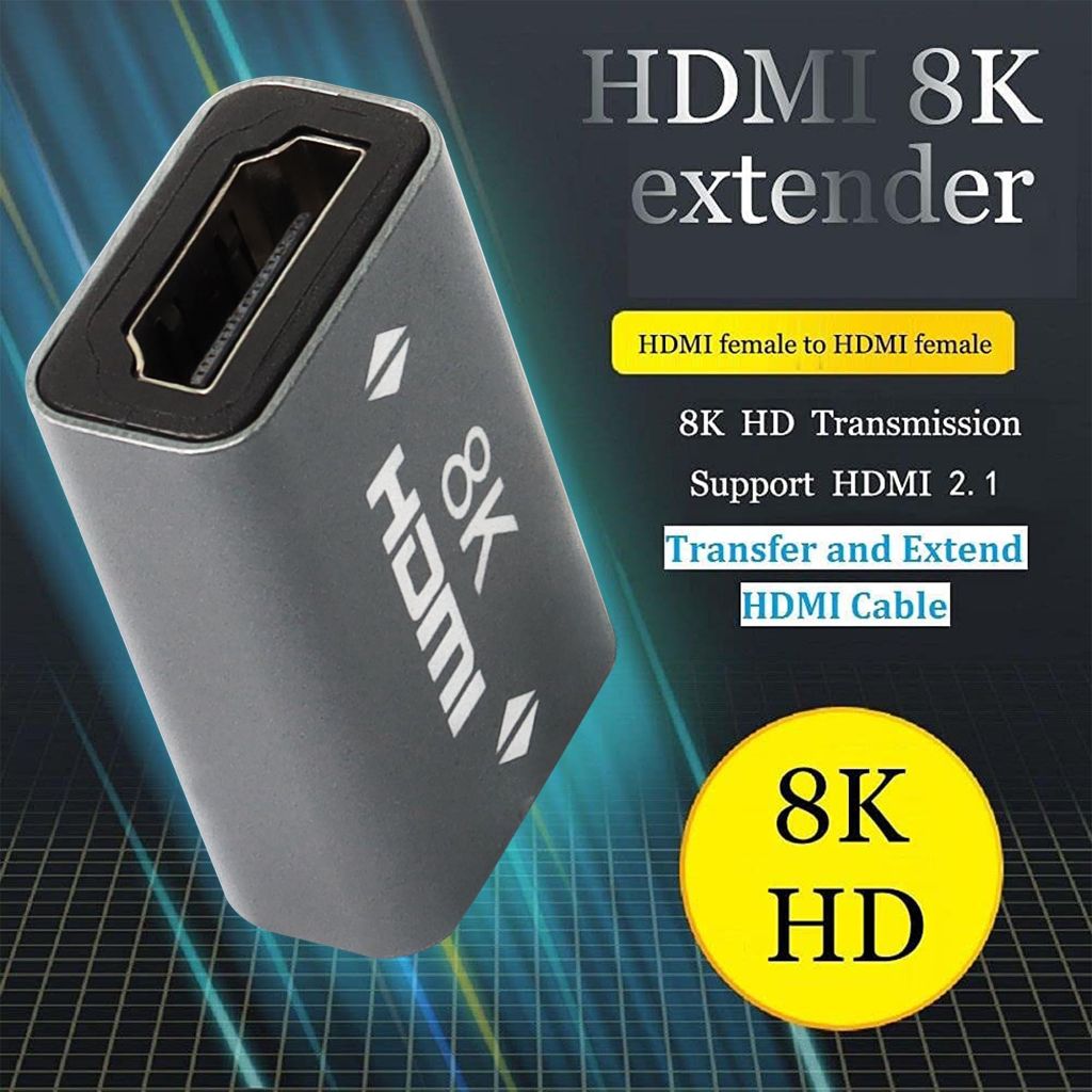 QIANRENON HDMI Female to Female Coupler 3D 8K@60Hz HDR Aluminum Alloy | Gray 2Pack