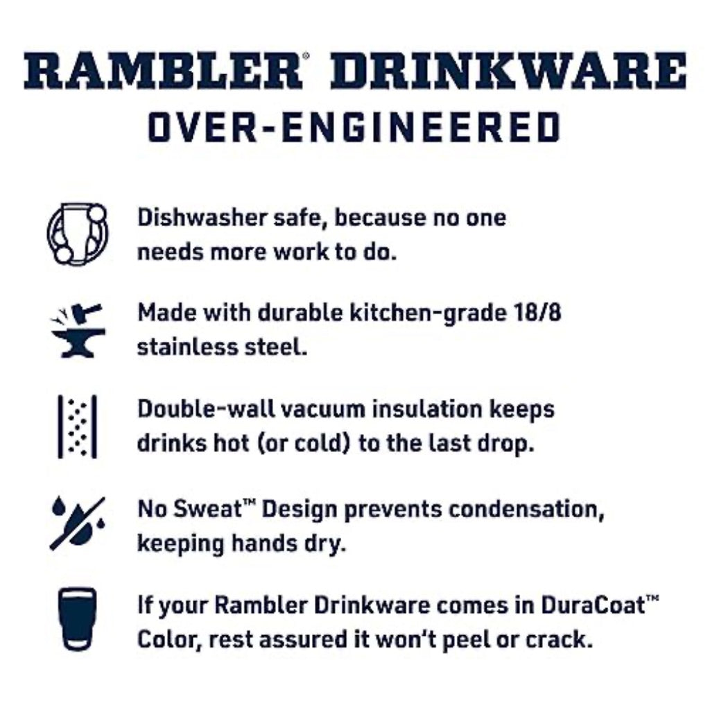 YETI 18 Oz. Rambler Bottle with Color-Matched Straw Cap, King Crab Orange