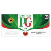 PG Tips Premium Black Tea Bags Non-Pyramid, 40 Count (Pack of 1)