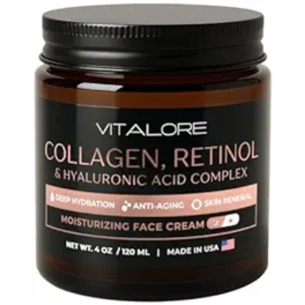 Collagen, Retinol Moisturizer & Wrinkle Cream with Hyaluronic Acid. Instant Face Lift Cream. Anti-Aging skincare for Neck & Décolleté. For Women and Men- Made in the USA for day & night use.