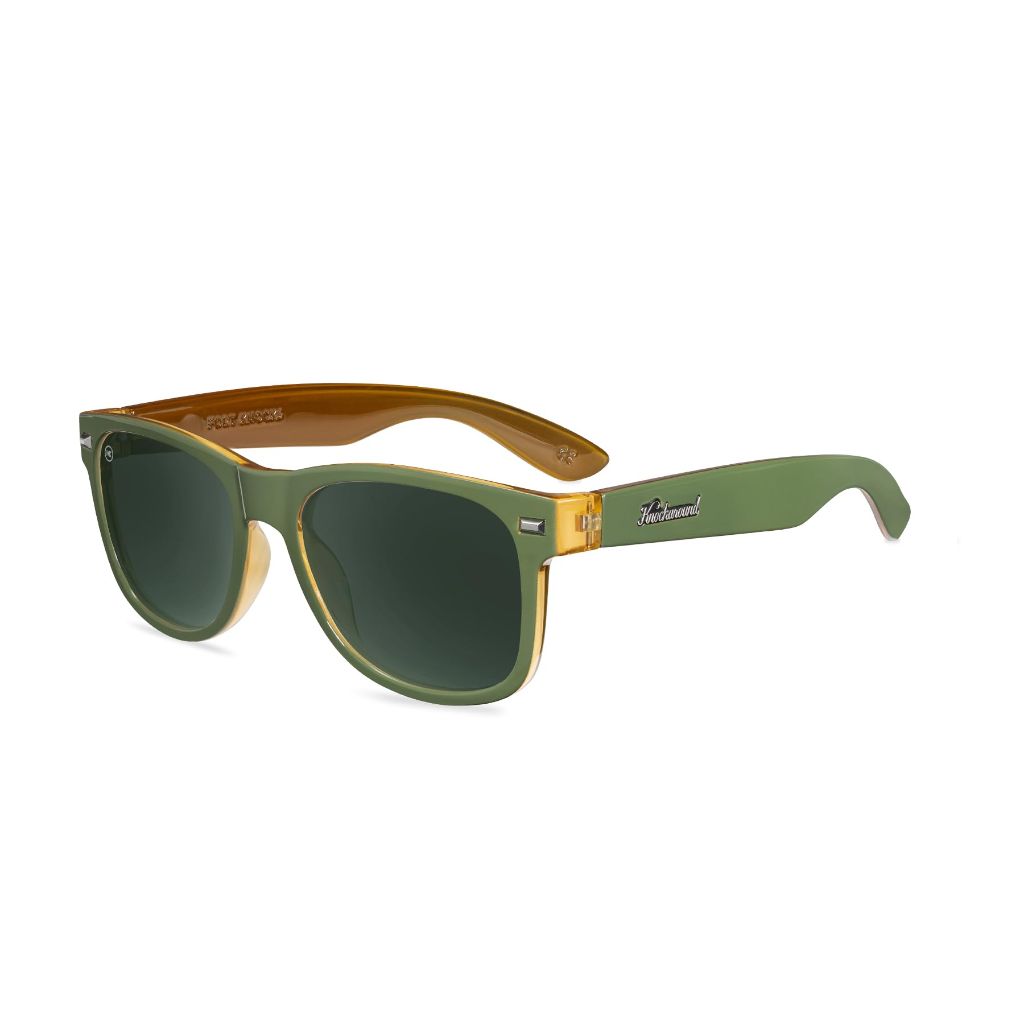 Knockaround Fort Knocks Polarized Sunglasses for Men & Women - Army Green and Amber Frames/Aviator Green Lenses
