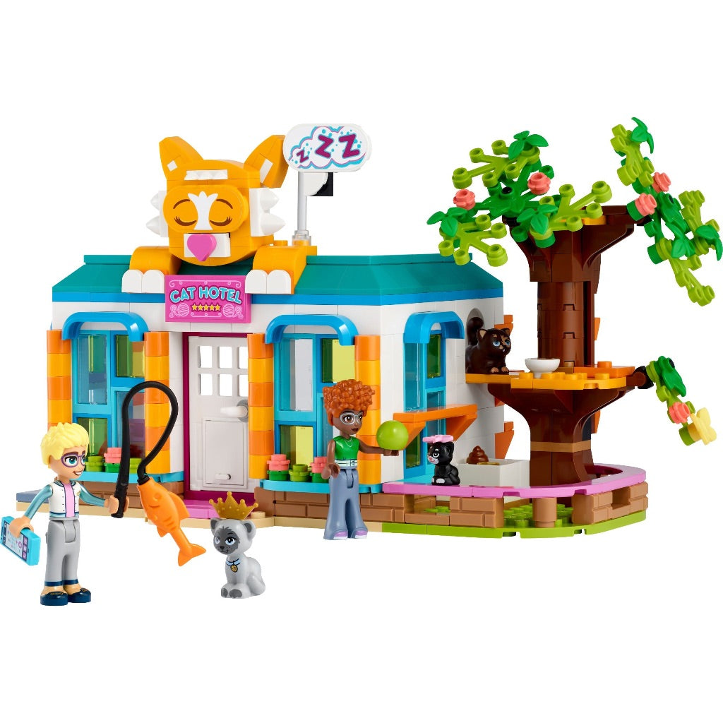 LEGO Friends Cat Hotel 41742  Pet Care Toy with Kittens Plus Olly & Naomi 2023 Character Mini-Dolls  Animal Playset
