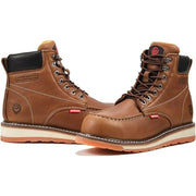 SUREWAY Men's 6" Heavy Duty Soft Toe Waterproof Work Boots - Tobacco Brown, 9