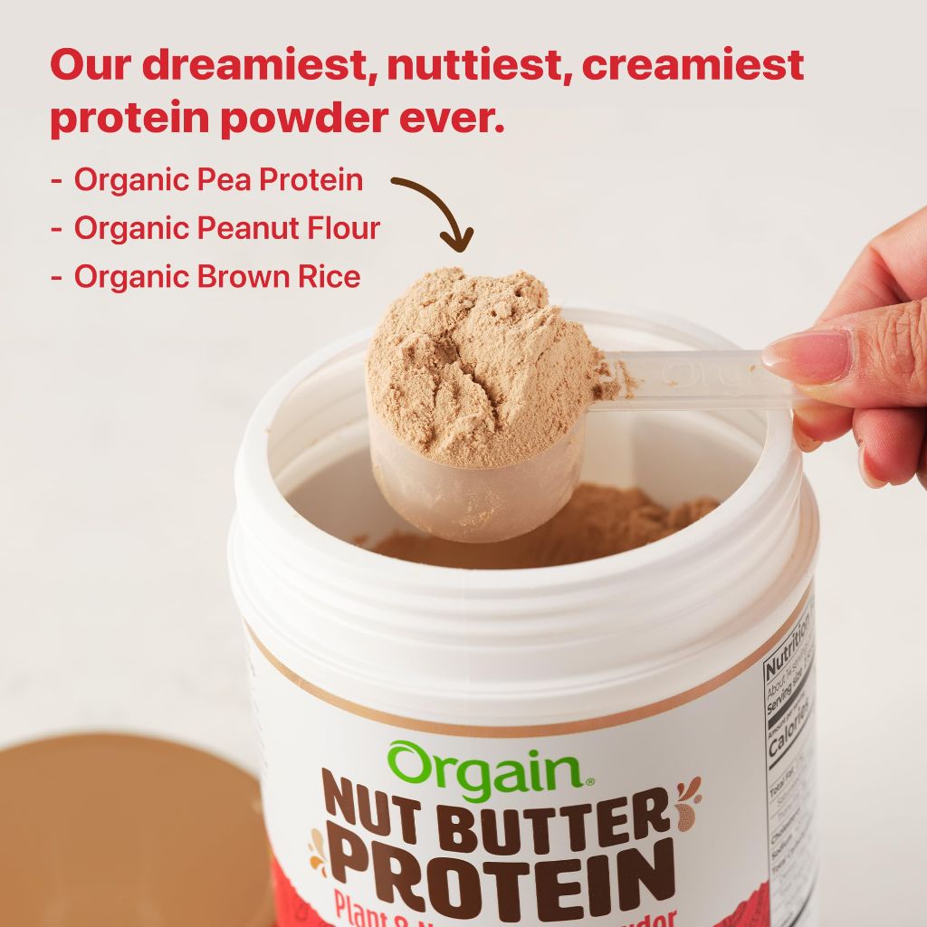 Orgain X Justin's ® Organic Vegan Nut Butter Protein Powder, Chocolate Peanut Butter- 1.17 lb
