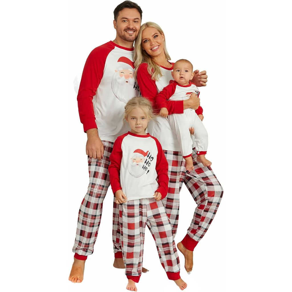 Honwenle Family Christmas Pajamas Matching Sets Soft Long Sleeve Family Christmas Pjs Sleepwear Holiday Lounge Set for Dad M