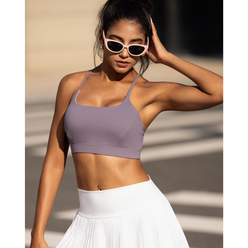 RUNNING GIRL Sports Bras for Women, Y-Back, Plus Size (Purple, L)