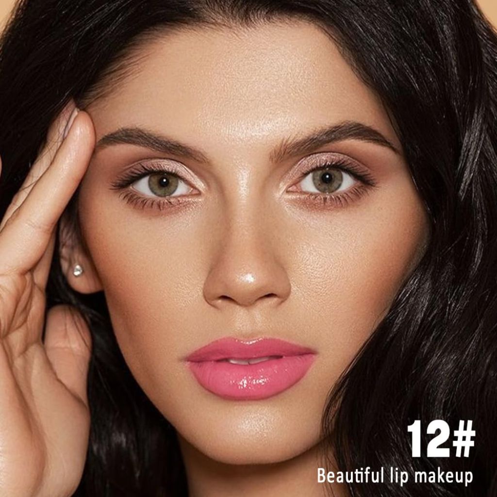 Evpct Baby Pink Shiny Longwear No-Budge Liquid Lip Color Lipstick, 12#