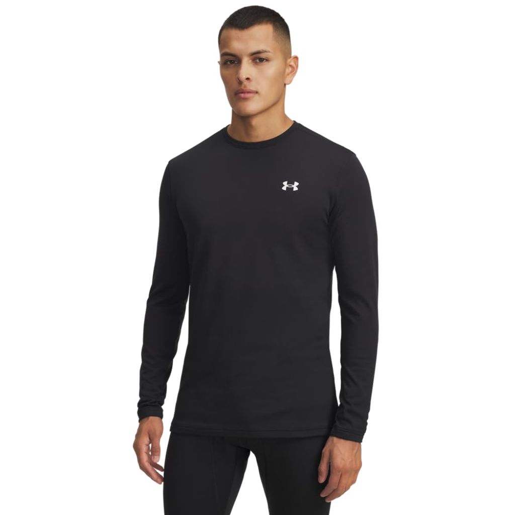 Under Armour Men's Cold Gear 2.0 Base Layer Crew Neck Long-Sleeve Shirt - Black, Large