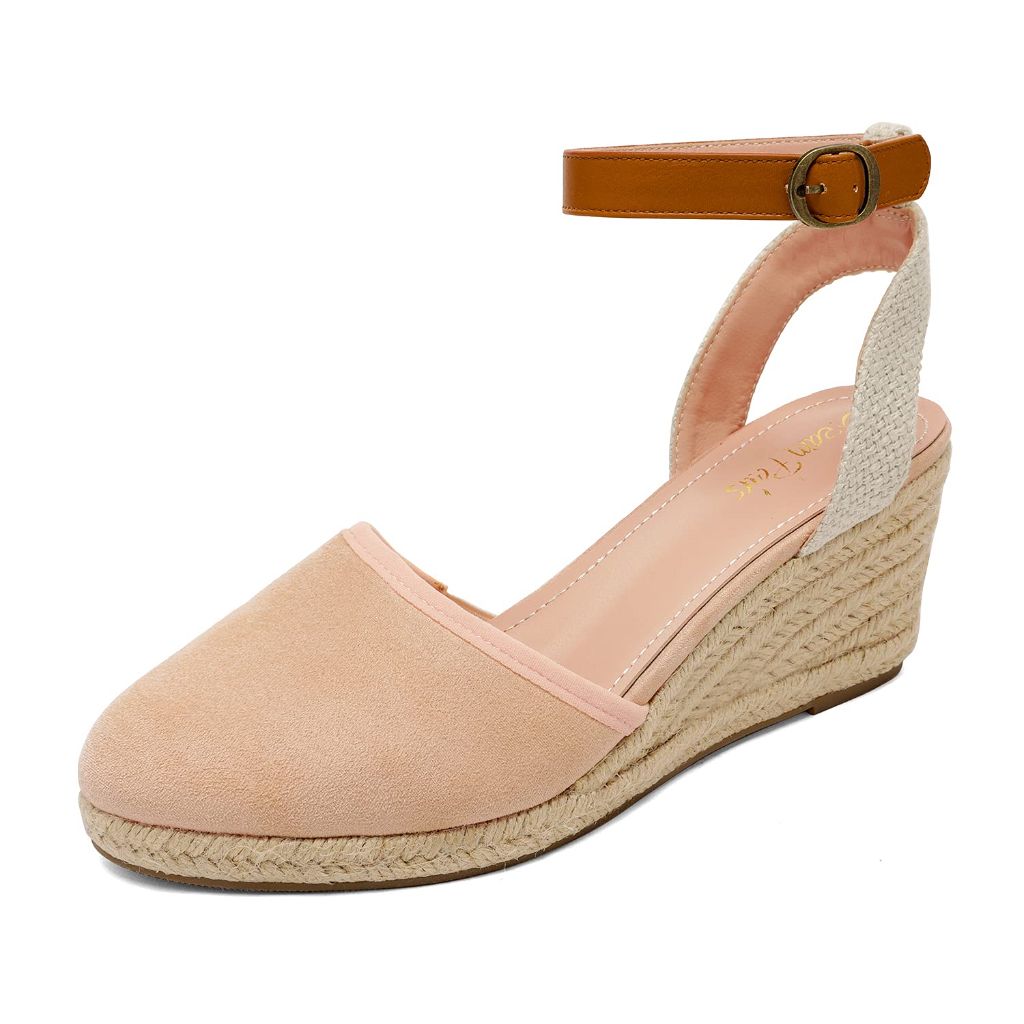 SZ 11 DREAM PAIRS, Amanda-3 Wedge Sandals for Women, Nude