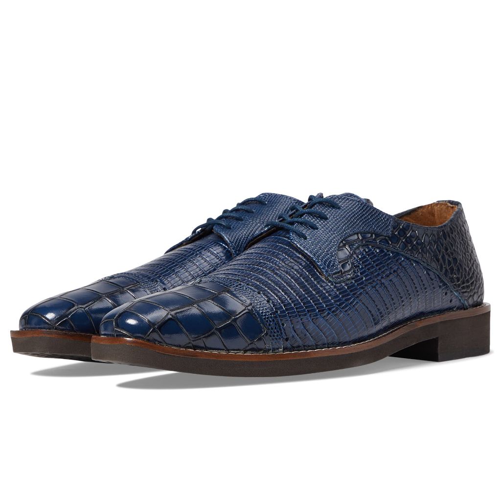 SZ 7M, Stacy Adams Men's Esposito Cap Toe Oxford | Dark Blue