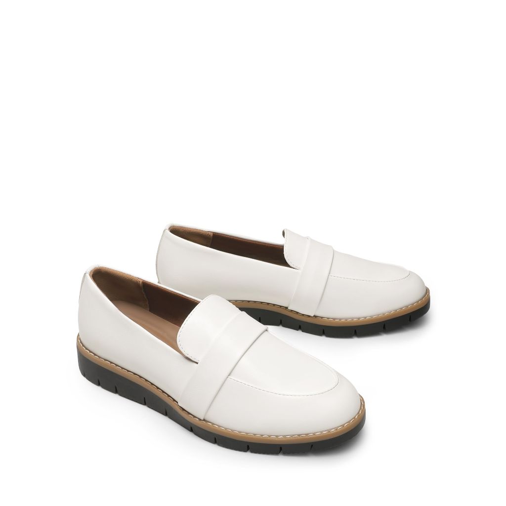 DREAM PAIRS Women's Loafers, Slip-On Business Casual Work Shoes,Size 10, White