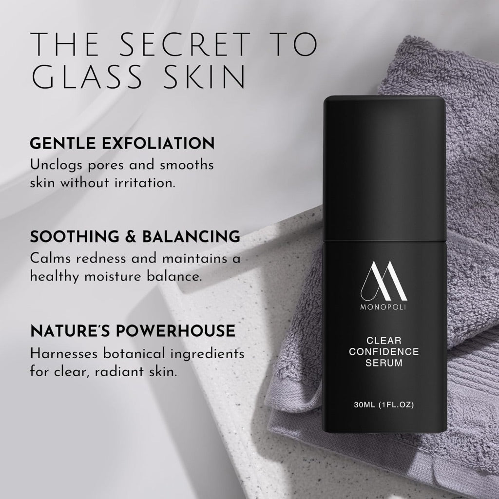 Monopoli Skin Clear Confidence BHA Serum | Achieve Clear, Balanced Skin | White Willow Bark & Sophora Flavescens | Teens and Adults with Acne-Prone Skin | Single 30ml
