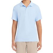 Izod Mens Short Sleeve Performance Polo Shirt, Light Blue-483, 38-39 US