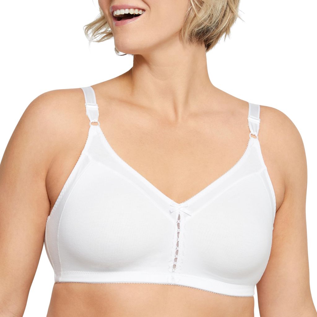 Bali womens Double-Support Cotton Wire-Free Bra #3036, White, 42C