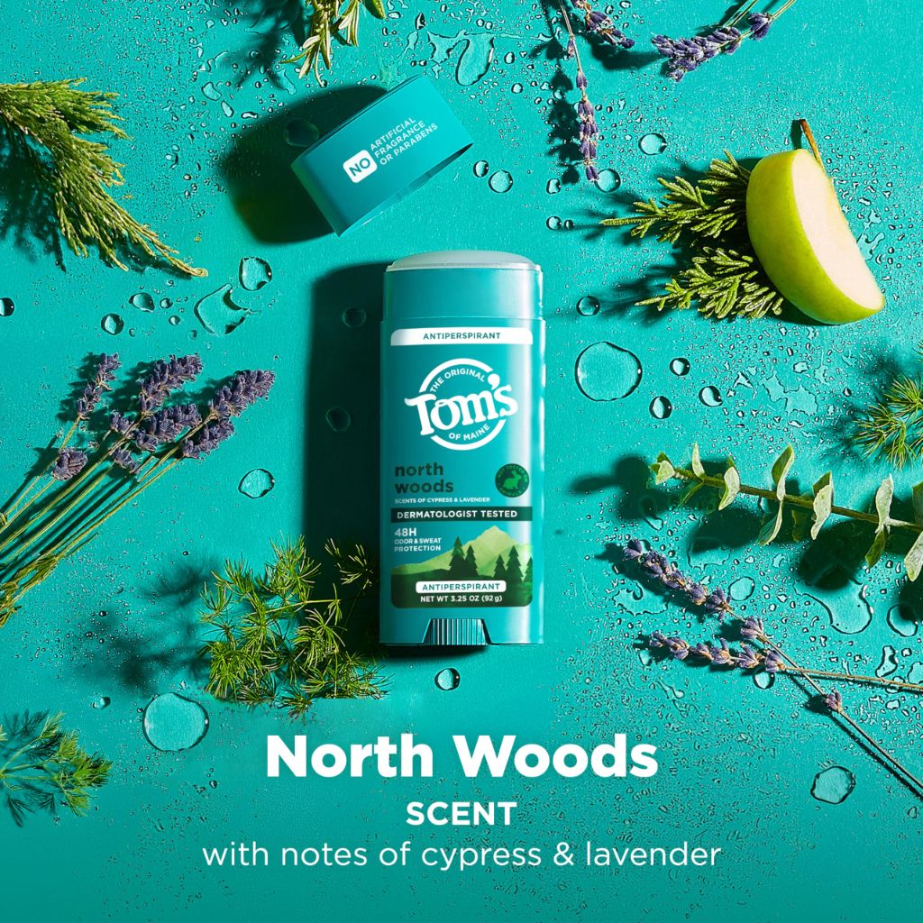 Tom’s of Maine Extra Effective Antiperspirant - North Woods, 3.25 oz Stick (2 Pack)
