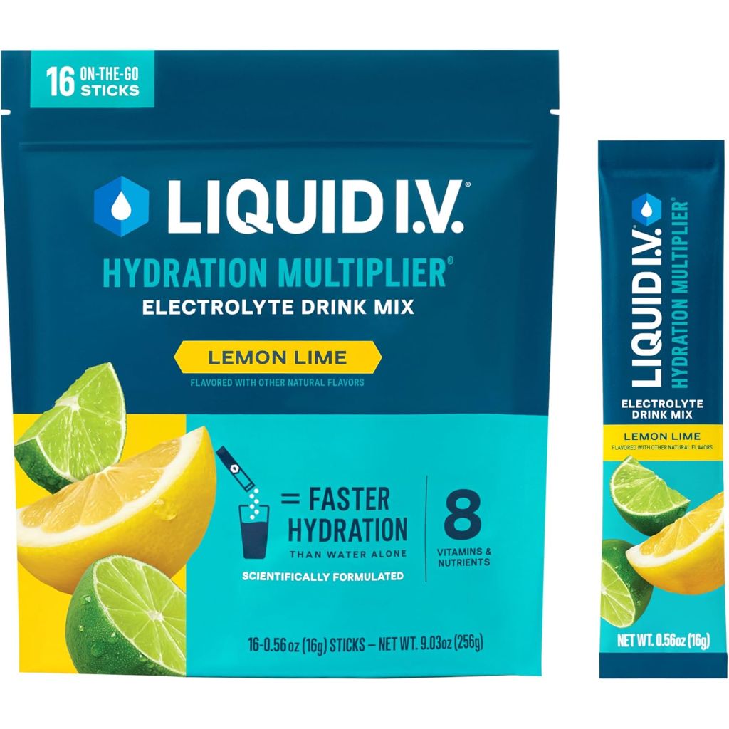 Liquid I.V.® Hydration Multiplier - Lemon Lime | Electrolyte Powder Drink Mix | 1 Pack (16 Servings)