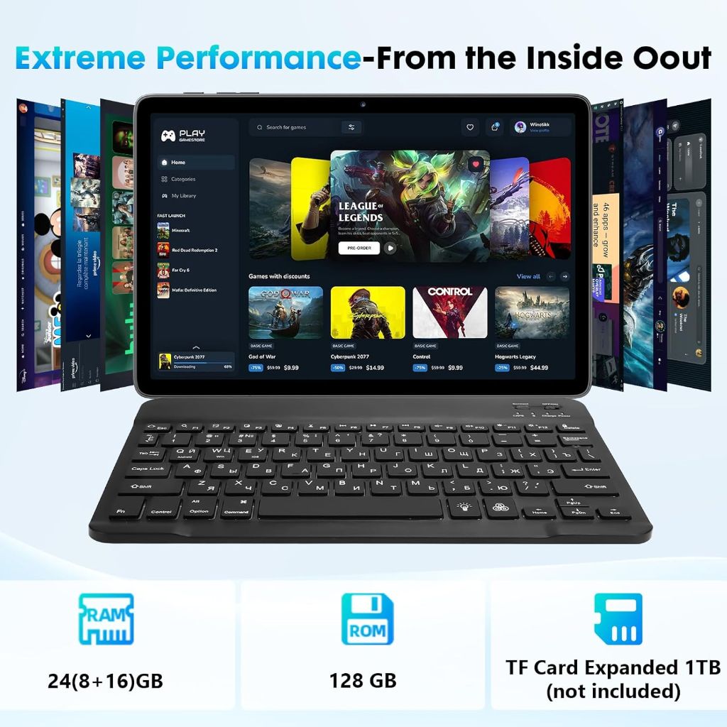 Aobante 10 Inch Tablet, Android 15 with 24GB RAM + 128GB ROM