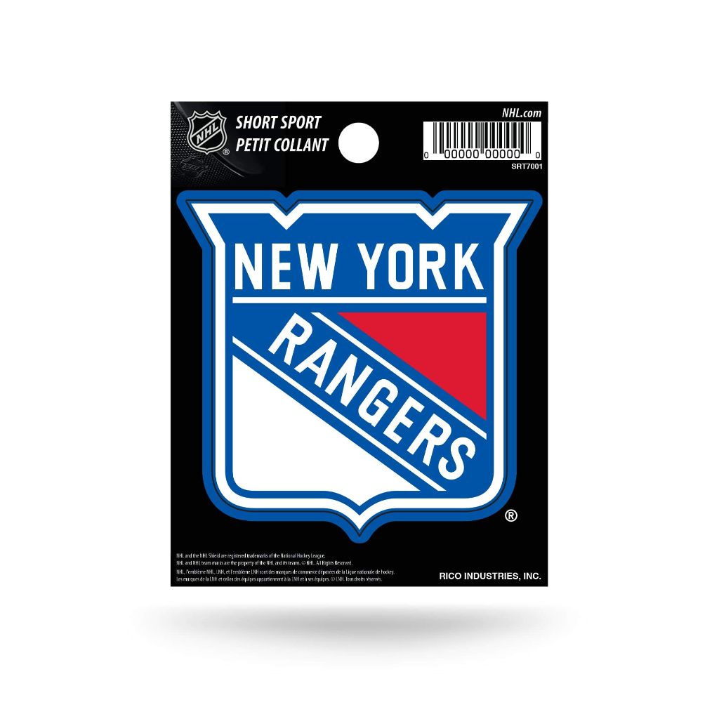 Rico Industries NHL Hockey New York Rangers Short Sport Decal 3.75' x 4.75'