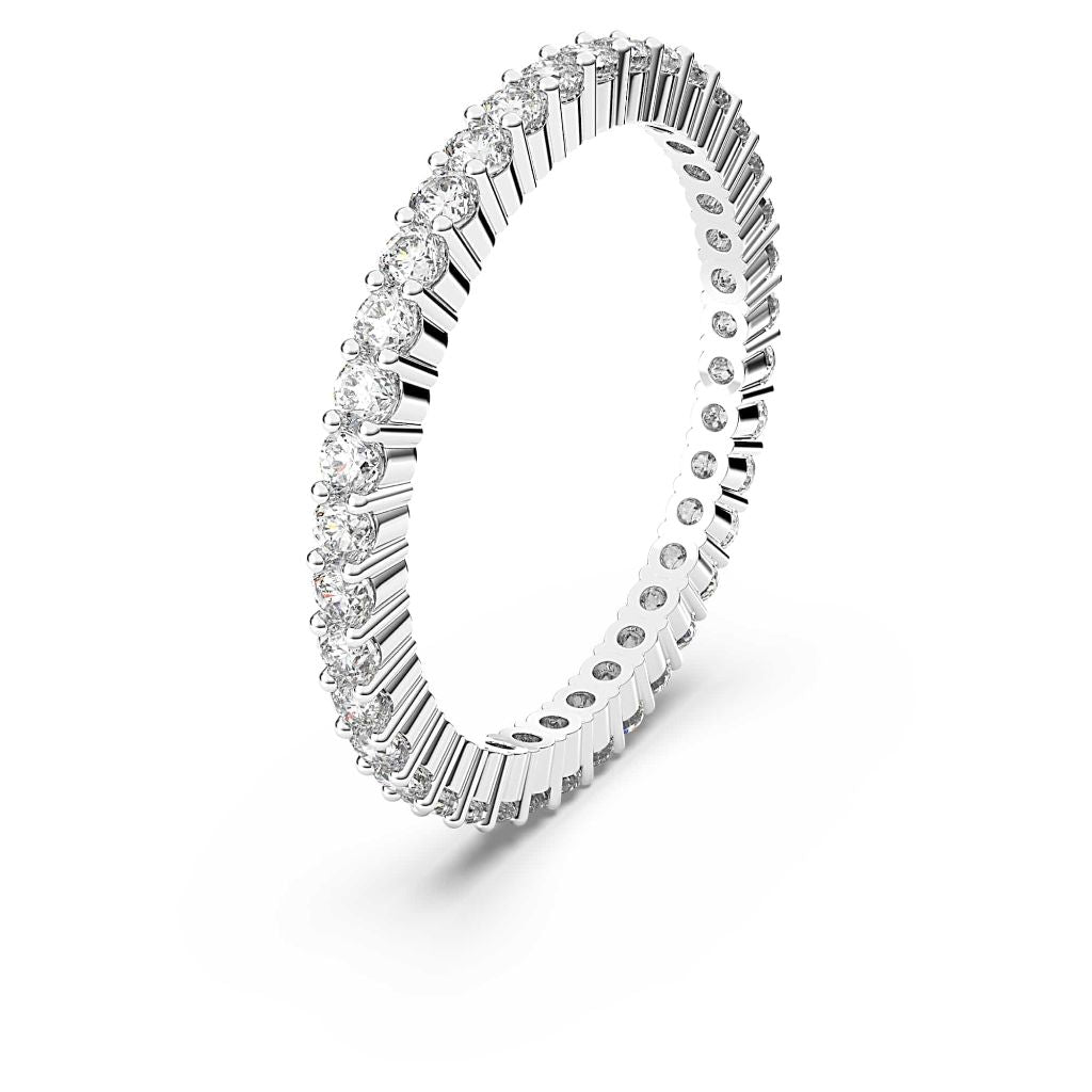 Swarovski Vittore Matrix Ring - White, Silver-Tone Finish (5656300), Size 52
