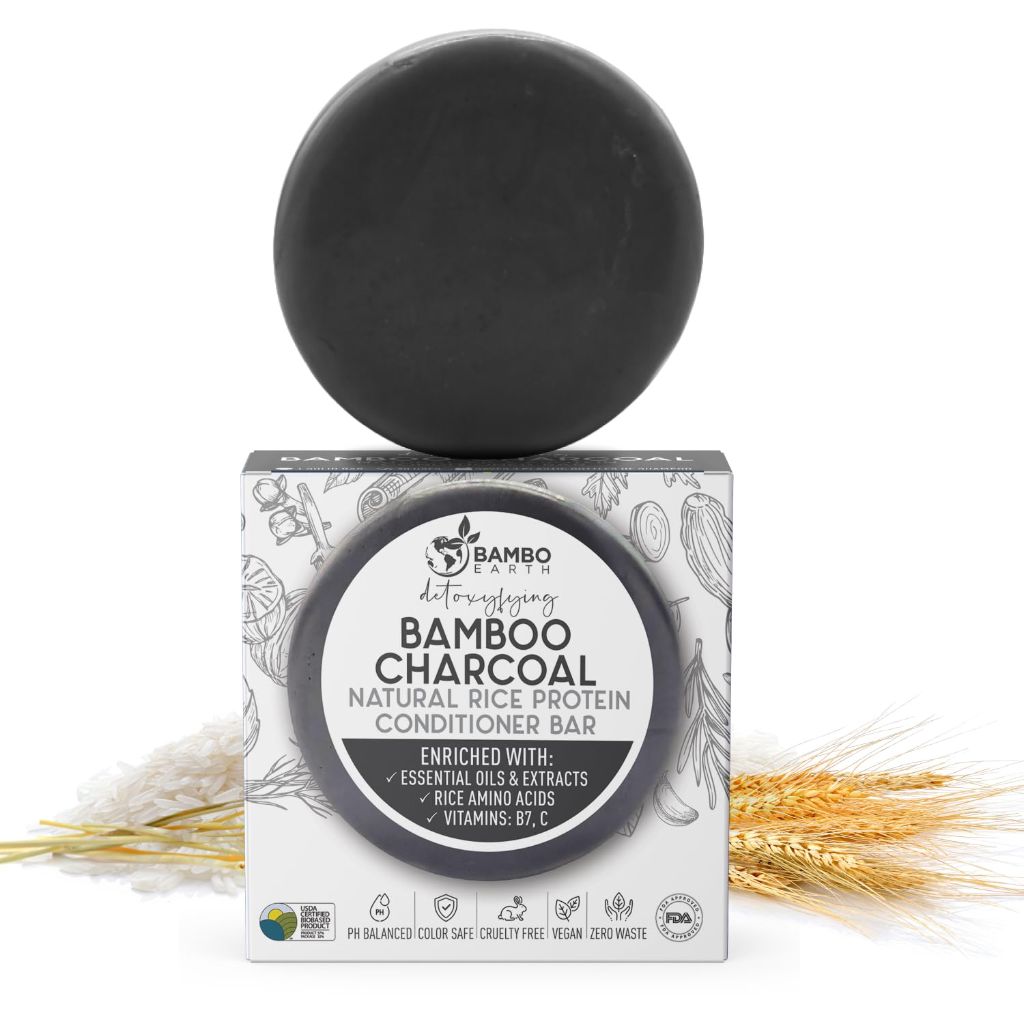 Solid Rice Protein Hair Conditioner Bar (Bamboo Charcoal)