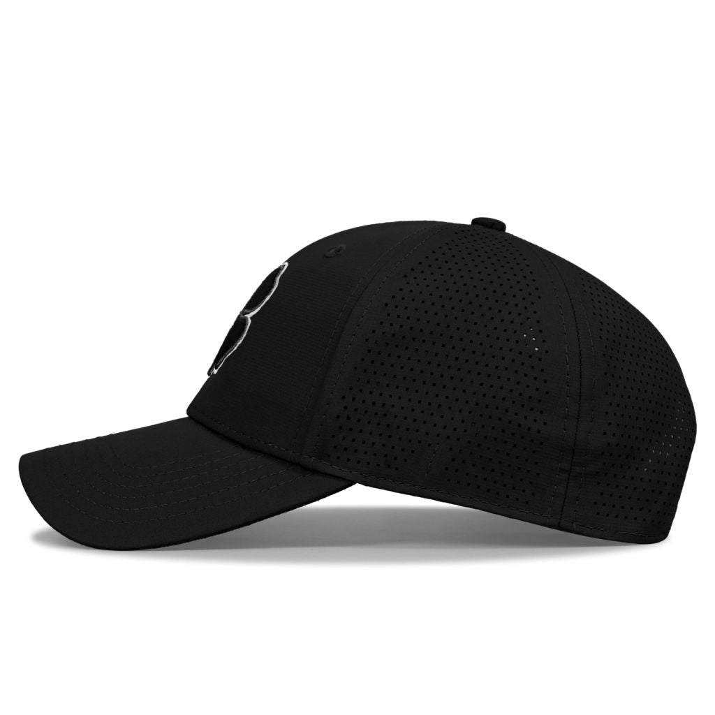 MEGOTEKO Black Hats for Men Women, Lucky Golf Baseball Cap, Embroidery Black