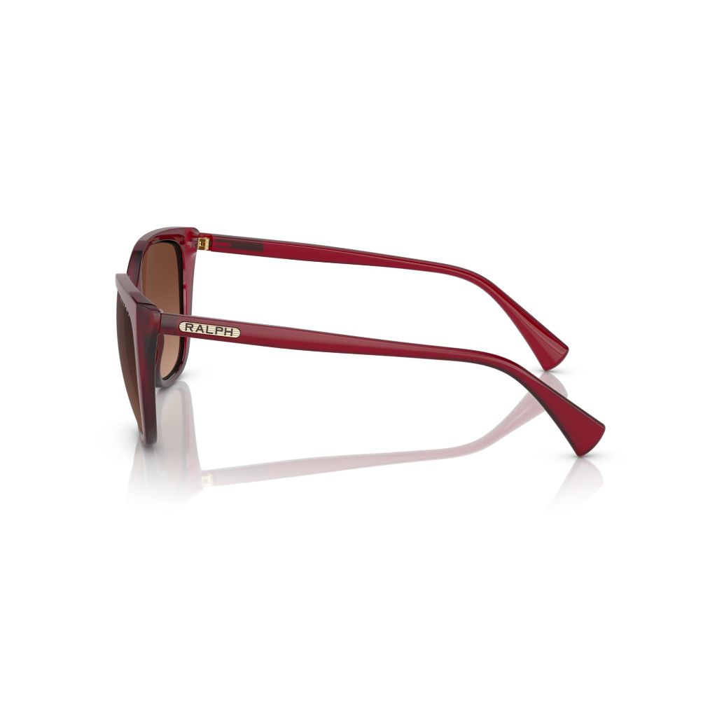 Ralph by Ralph Lauren Women's RA5274 5800/T5 Butterfly Sunglasses - Transparent Bordeaux/Polarized Light Brown Gradient, 56mm