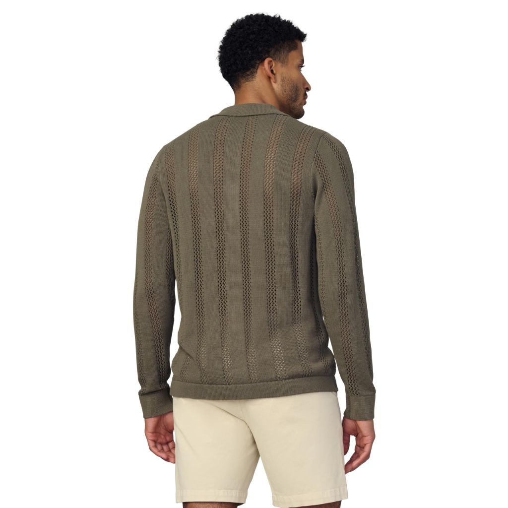 Joe's Jeans Men's Summer Crochet Cardigan, Lichen (Army Green) XXL