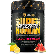 ALPHA LION Superhuman Extreme High Stim Pre Workout Powder, Beta Alanine, L-Taurine & 356mg Tri-Source Caffeine for Sustained Energy, Nitric Oxide & Citrulline for Pump (21 Servings, Slaughtermelon)