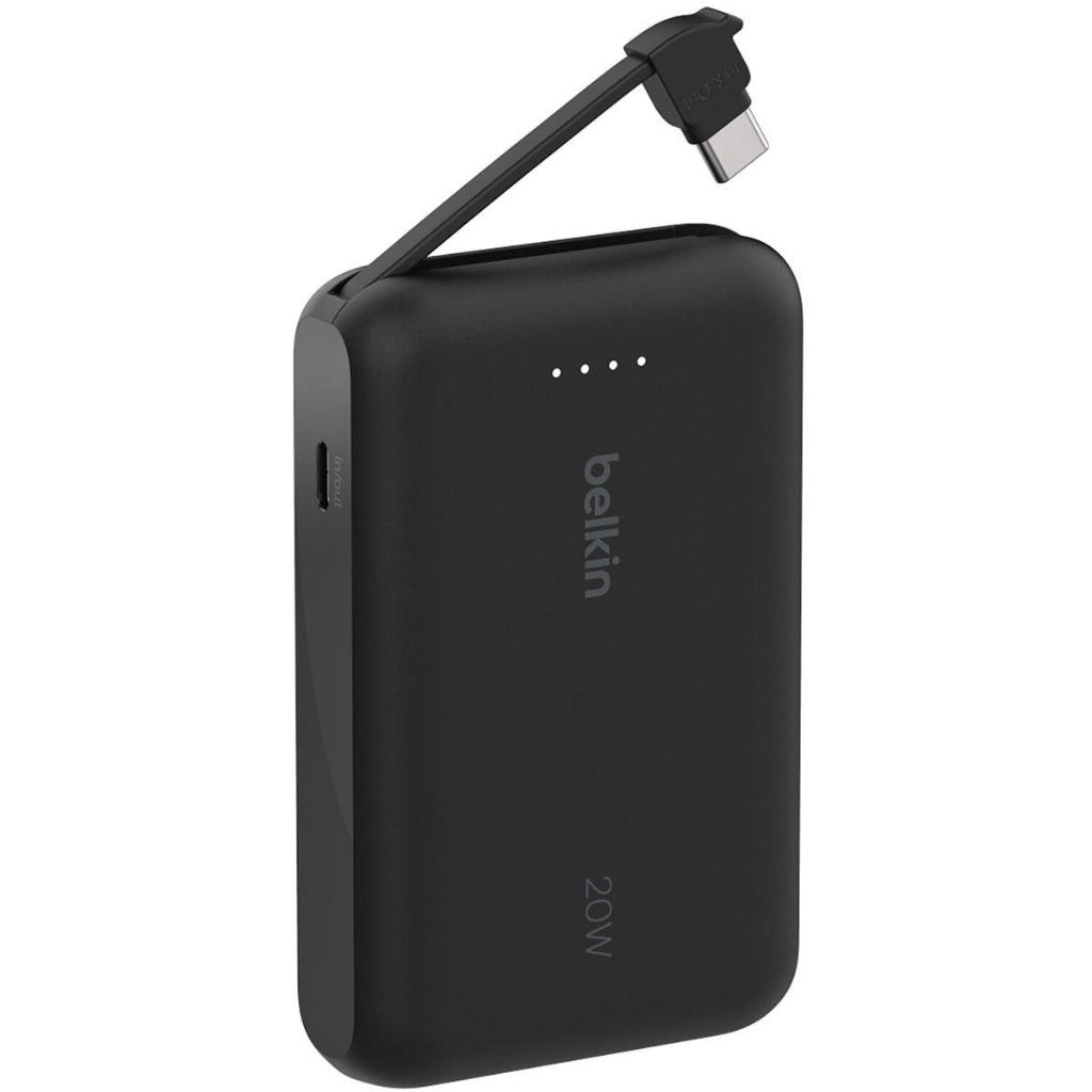 Belkin 1.75" 10000 MAh 20W Power Bank USB-C Cable & USB-C Port - Black