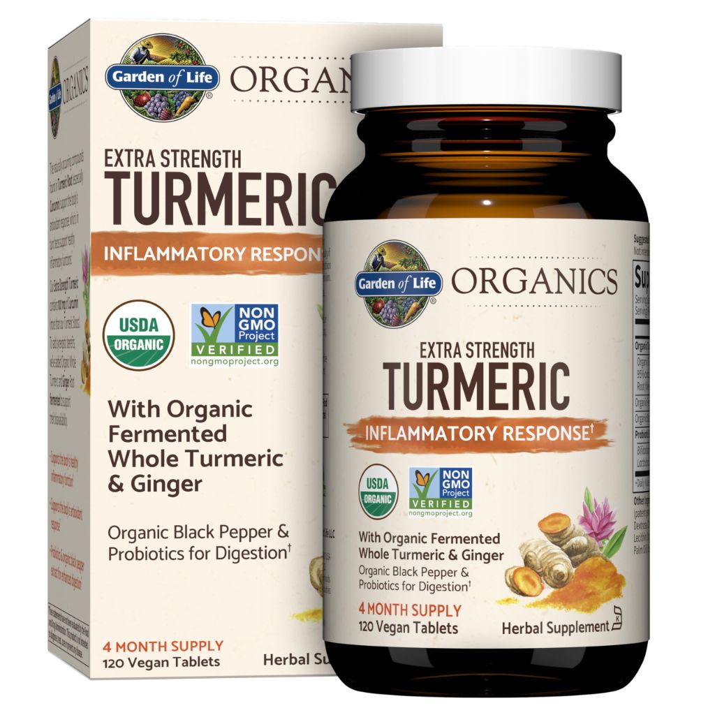 Garden of Life Organics Extra Strength Turmeric Inflammatory Response 120 Tablets