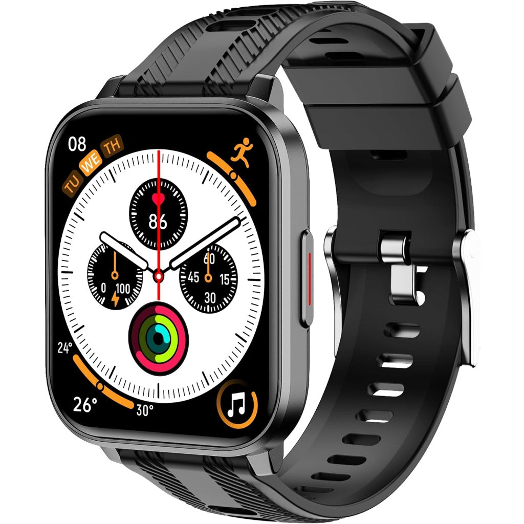 Smart Watch Fitness Tracker with GPS, Ai Functions - Android/iPhone Compatible, Black