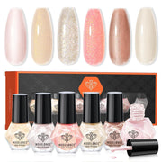 modelones Nail Polish Set, Pearl, White, Pink, Nude Mini Nail Polish Set - 6 Shades