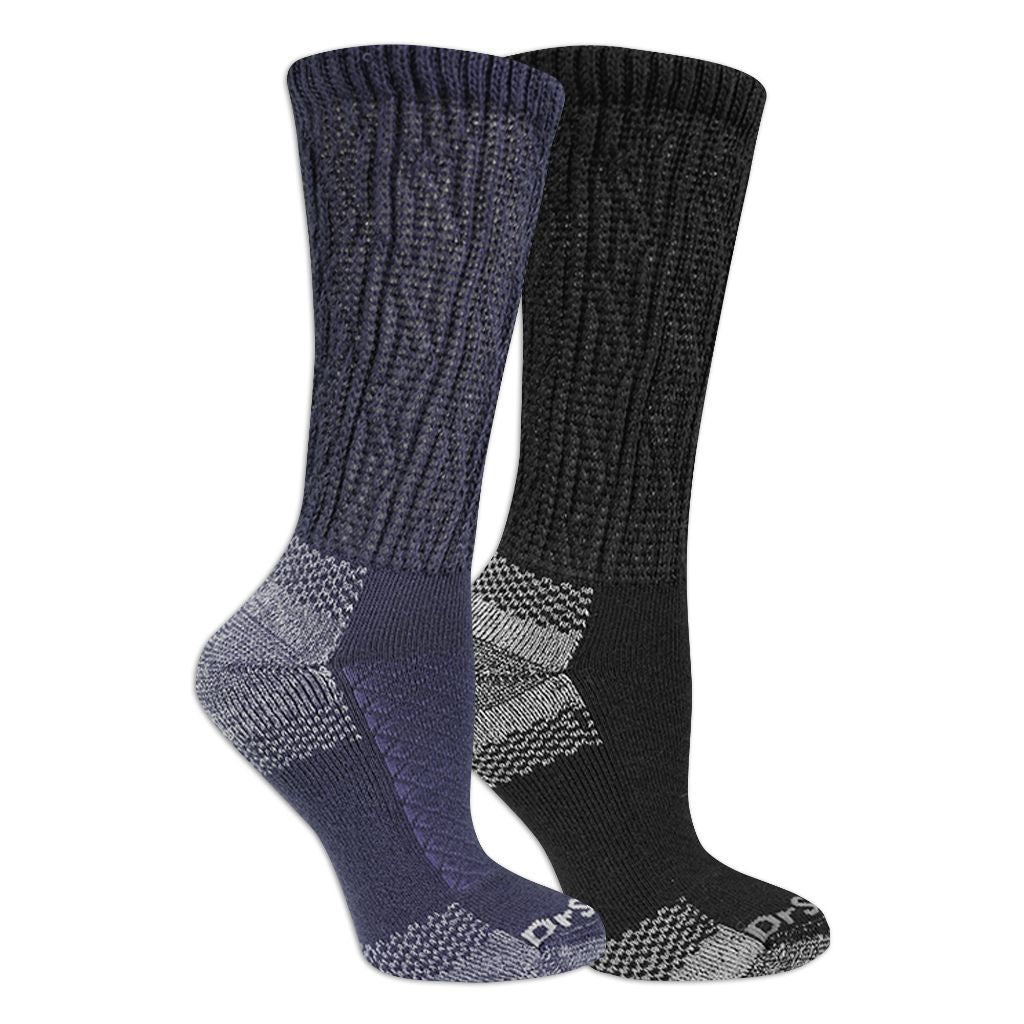 Dr. Scholl's Women's Advanced Relief Crew Cut Diabetes & Circulator Socks - Denim Black, Size 4-10 (2 Pair)