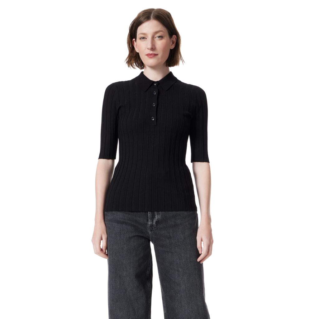 DO by Dee Ocleppo Women's Cleo Half Sleeve Ribbed Polo Shirt, Small