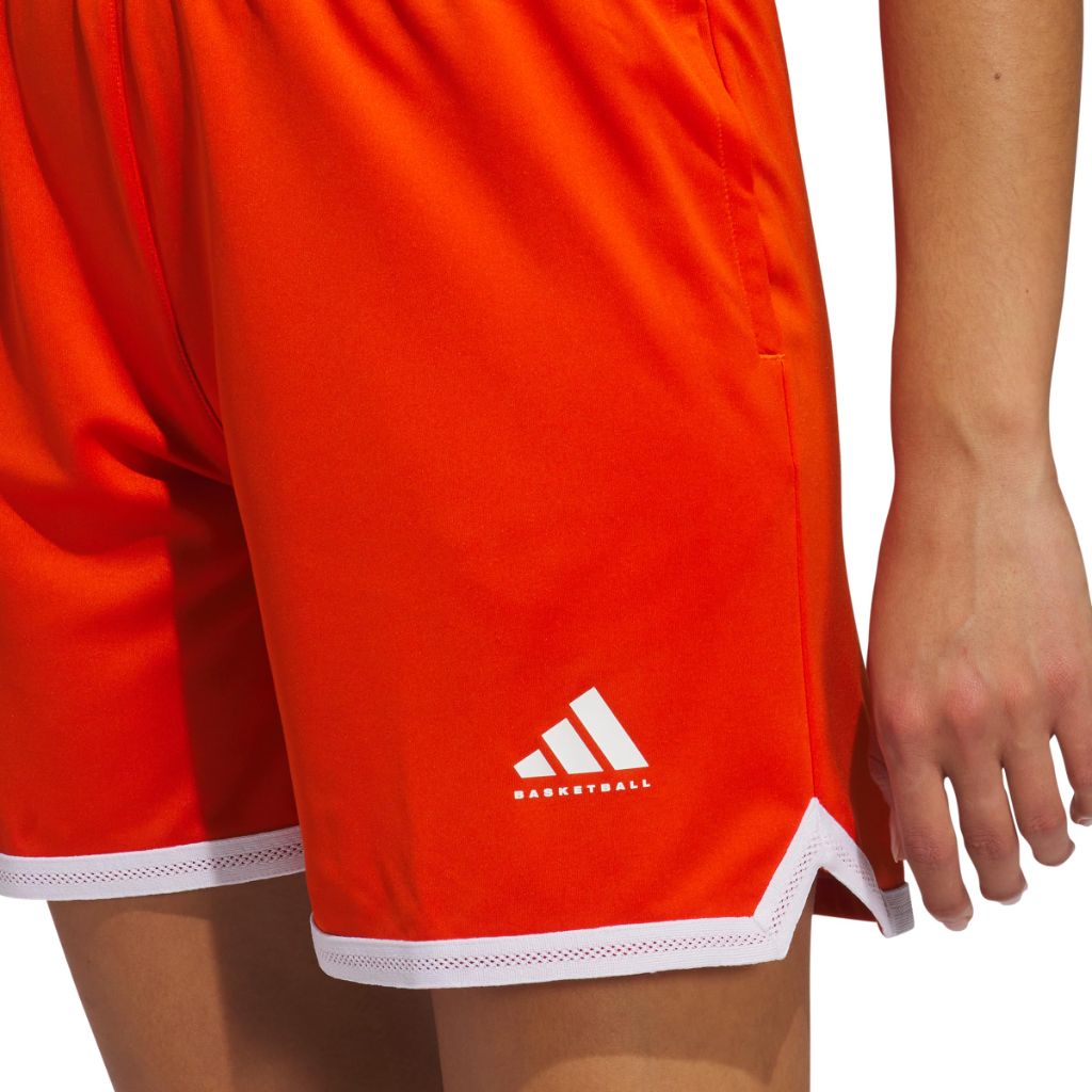 adidas Women's Select Mesh Basketball Shorts - Collegiate Orange/White, 3XL