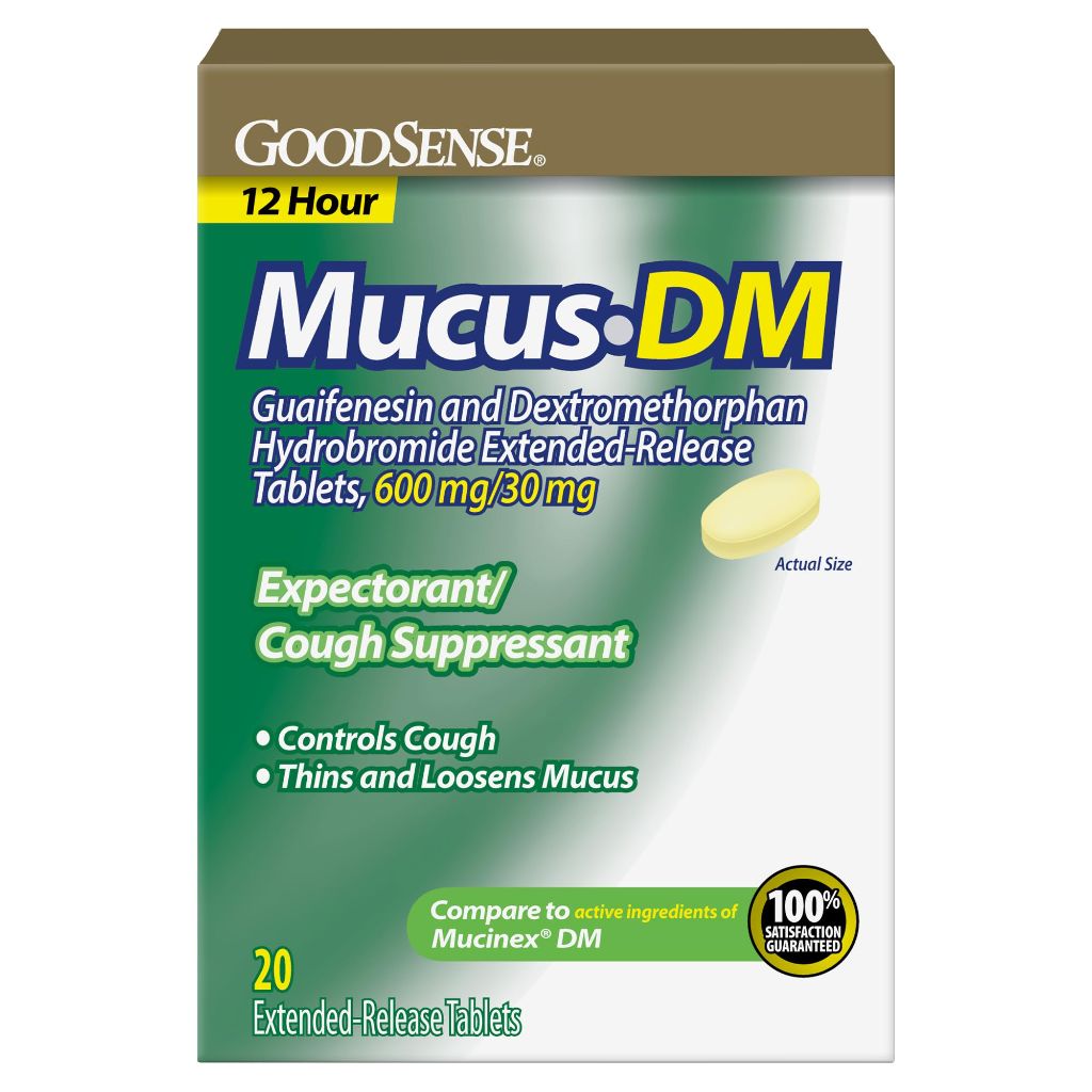GoodSense Mucus Relief DM, Guaifenesin 600 mg and Dextromethorphan Hydrobromide 30 mg Tablets