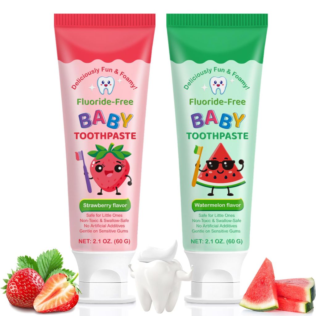 YECUCE- Kids Toothpaste, with Low Fluoride, Ages 2 and Up | Strawberry and Watermelon Flavor