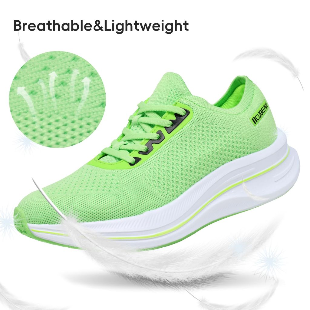 PMKZSES Mens Non-Slip Walking Shoes, Green - Size 42