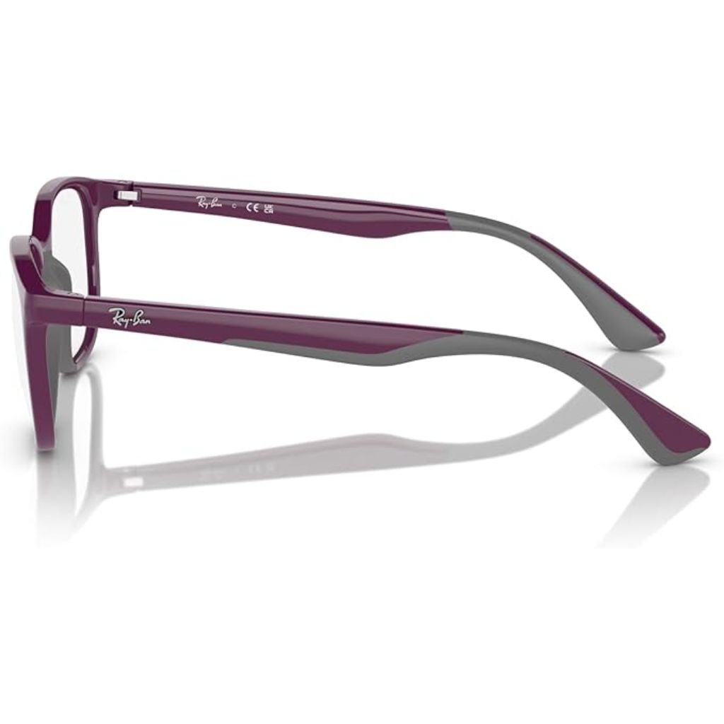 Ray-Ban Kids RY9078VF 3948 Square Fit Eyewear Frames, 48-16-135, Violet on Gray