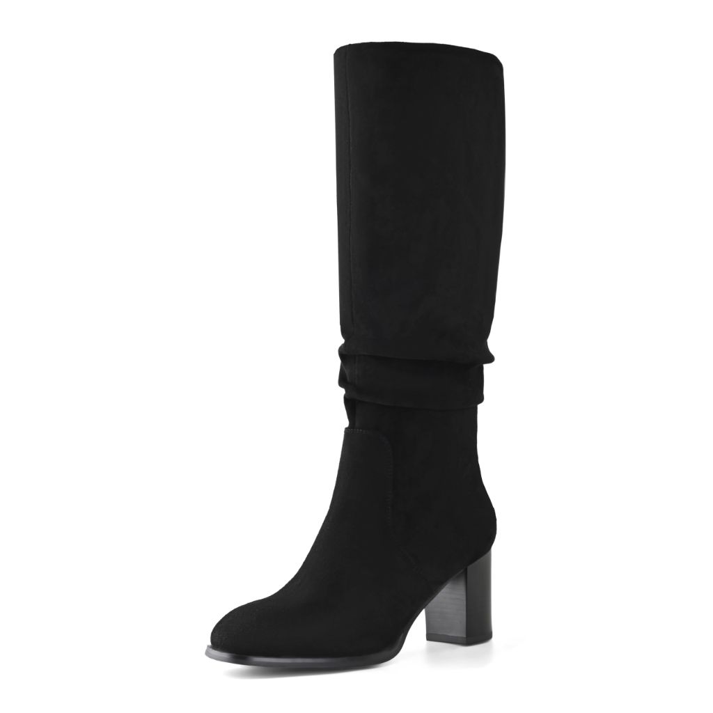 SZ 10, Shoe' N Tale Women’s Knee High Boots Suede (Black)