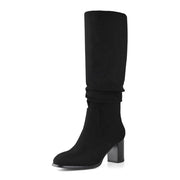 SZ 10, Shoe' N Tale Women’s Knee High Boots Suede (Black)