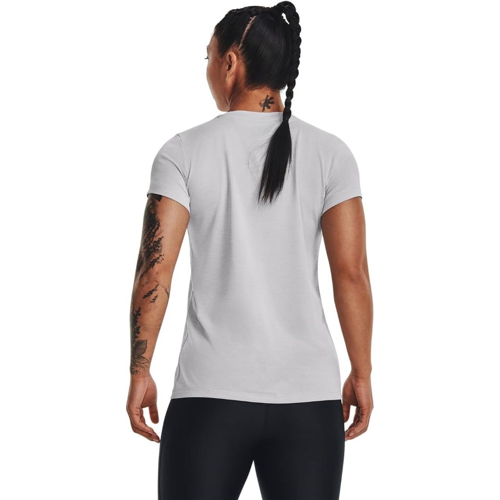 Under Armour Women's Tech Twist Big Logo Short Sleeve T-Shirt - Halo Gray, XS