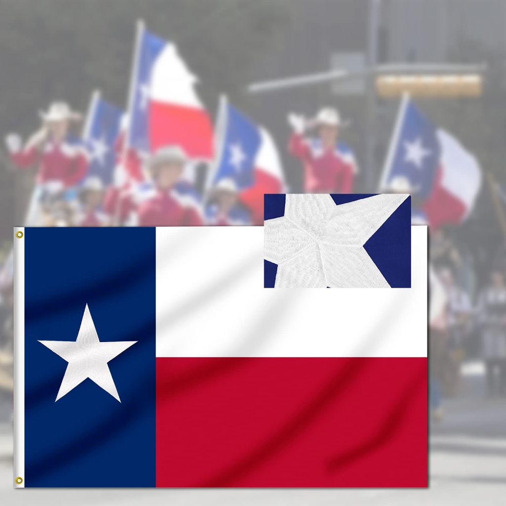 FLAGBURG 3x5 ft Texas State Flag - Heavy Duty Nylon Outdoor Flag with Embroidered Stars
