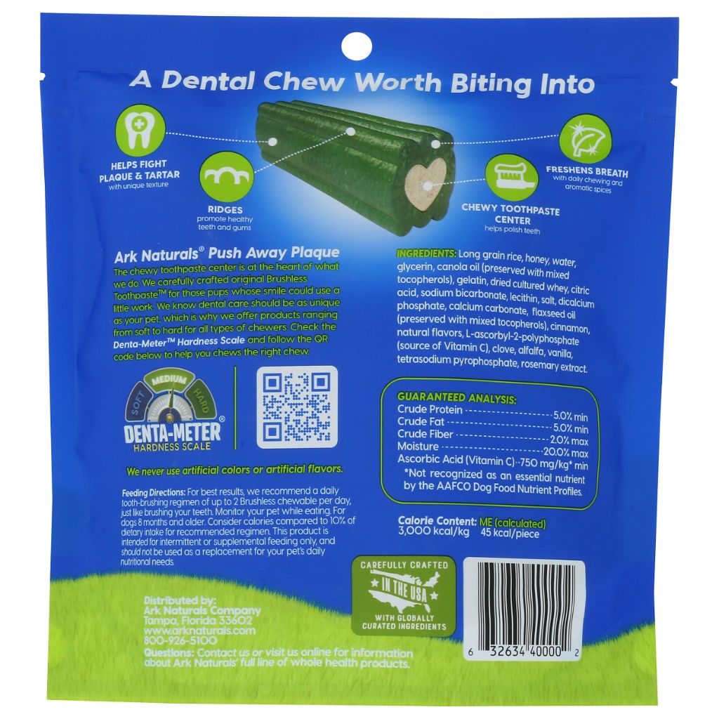 Ark Naturals Brushless Toothpaste, Dog Dental Chews for Small Breeds, Freshens Breath, Helps Reduce Plaque & Tartar, 12oz, 1 Pack