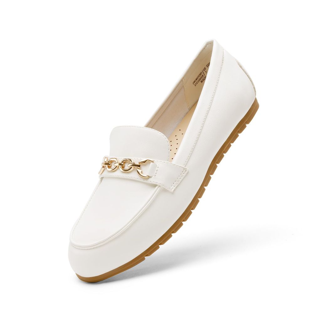 DREAM PAIRS Women's Comfort Loafers - White, Size 9