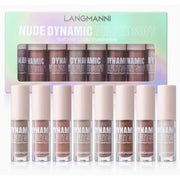 Langmanni Nude Dynamic Velvet Soft Liquid Eyeshadow - 8 Mini Tubes