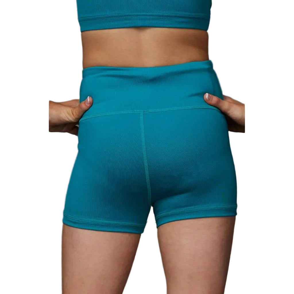 Rebel Athletic Women's Legendary Compression Short in Teal, XL
