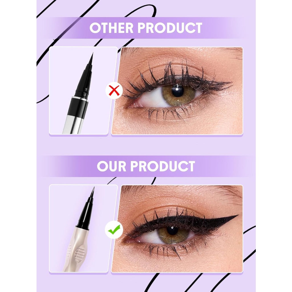 SHEGLAM Glide Control Liquid Eyeliner Smooth Long-Lasting Waterproof Easy to Grip-Matte Black