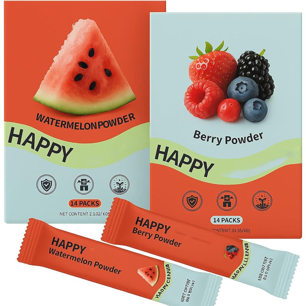 WSJAWH Superfood Powder, Watermelon Berry Powder Probiotics, with Fruits and Veggies- 28 Packets