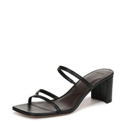 Vince Womens Ona Heeled Sandal Black Leather 7.5 M